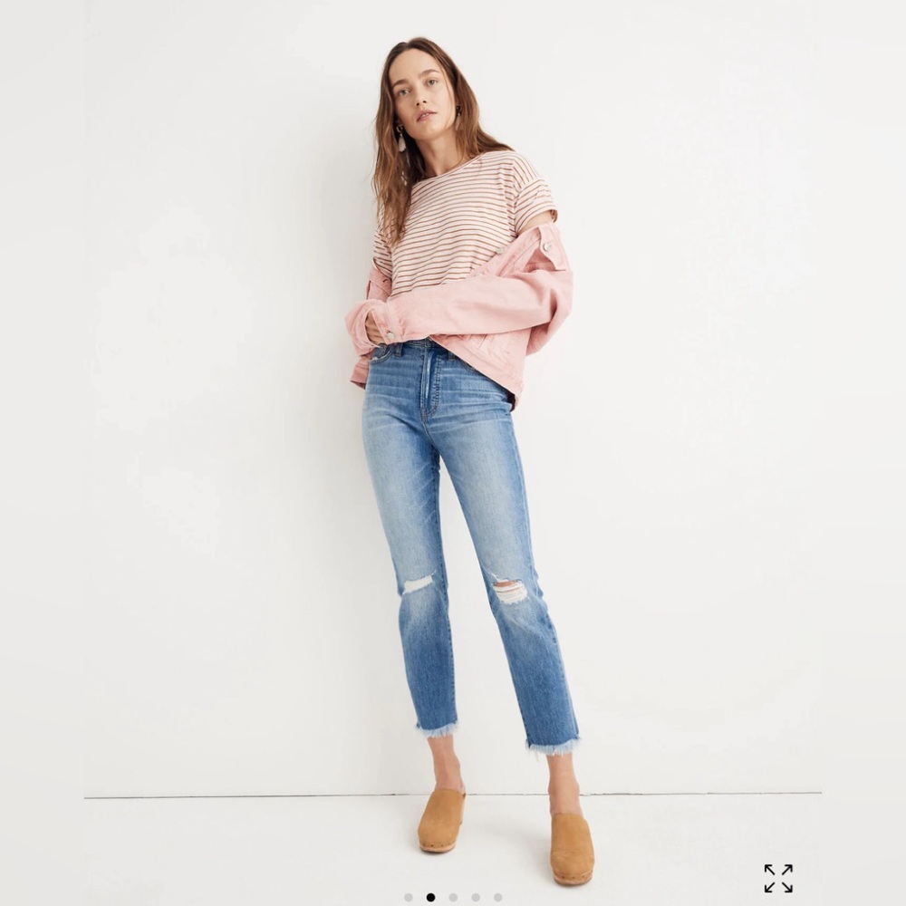 Madewell The Perfect Vintage Jeans Comfort-Stretch Knee-Rip Edition 28